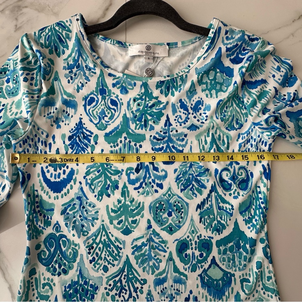 Jean-Pierre Klifa Paris Daphne 3/4 Sleeve Dress in Paisley Mermaid Print NWT - Picture 7 of 11